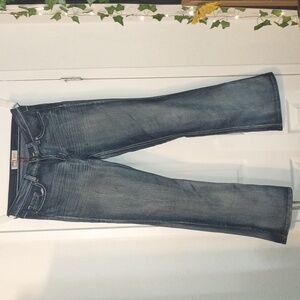l.e.i. Sophia Hipster Flare, junior size 15 Long, Medium to Dark Denim Jeans
